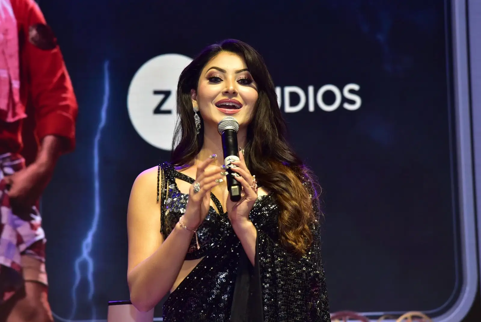 Urvashi Rautela Stunning Looks in Saree at Bro Movie Pre Release Event