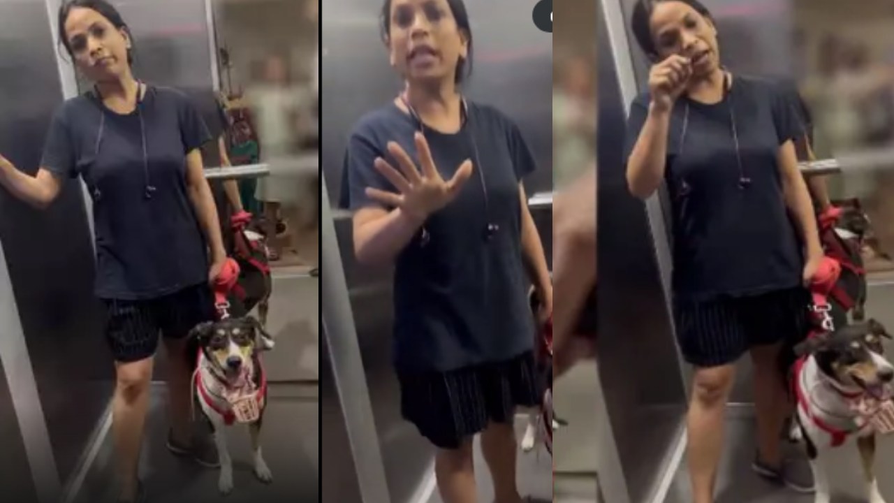 Uttar Pradesh : నీ భార్యకంటే నేనే బెటర్, నా కుక్కకు మాస్క్ వెయ్యను : లిఫ్టులో మహిళ రచ్చ