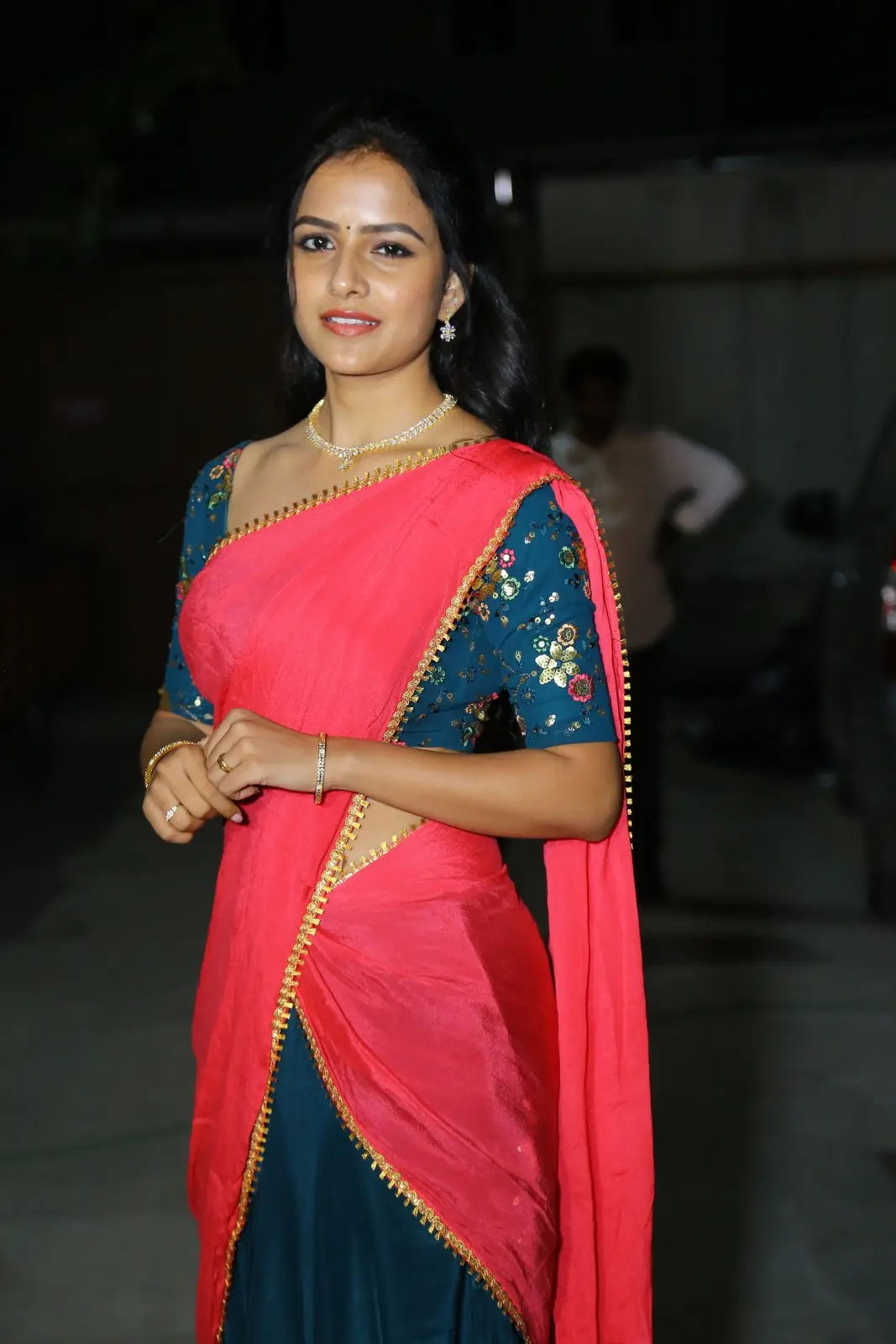 Vaishnavi Chaitanya Shines in Half Saree at Baby Movie Success Event