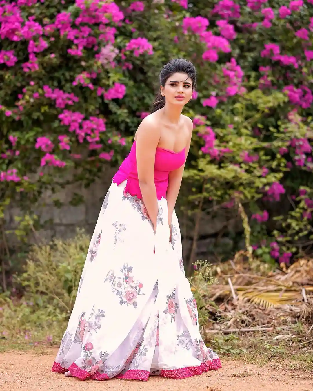 Varsha special Photo Shoot in Pink Dress