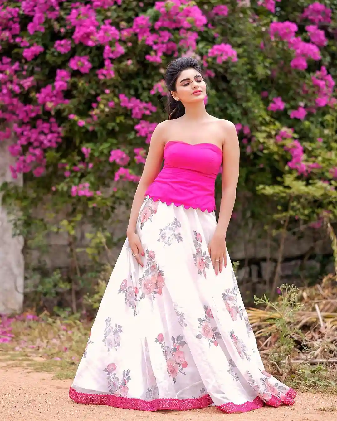 Varsha special Photo Shoot in Pink Dress