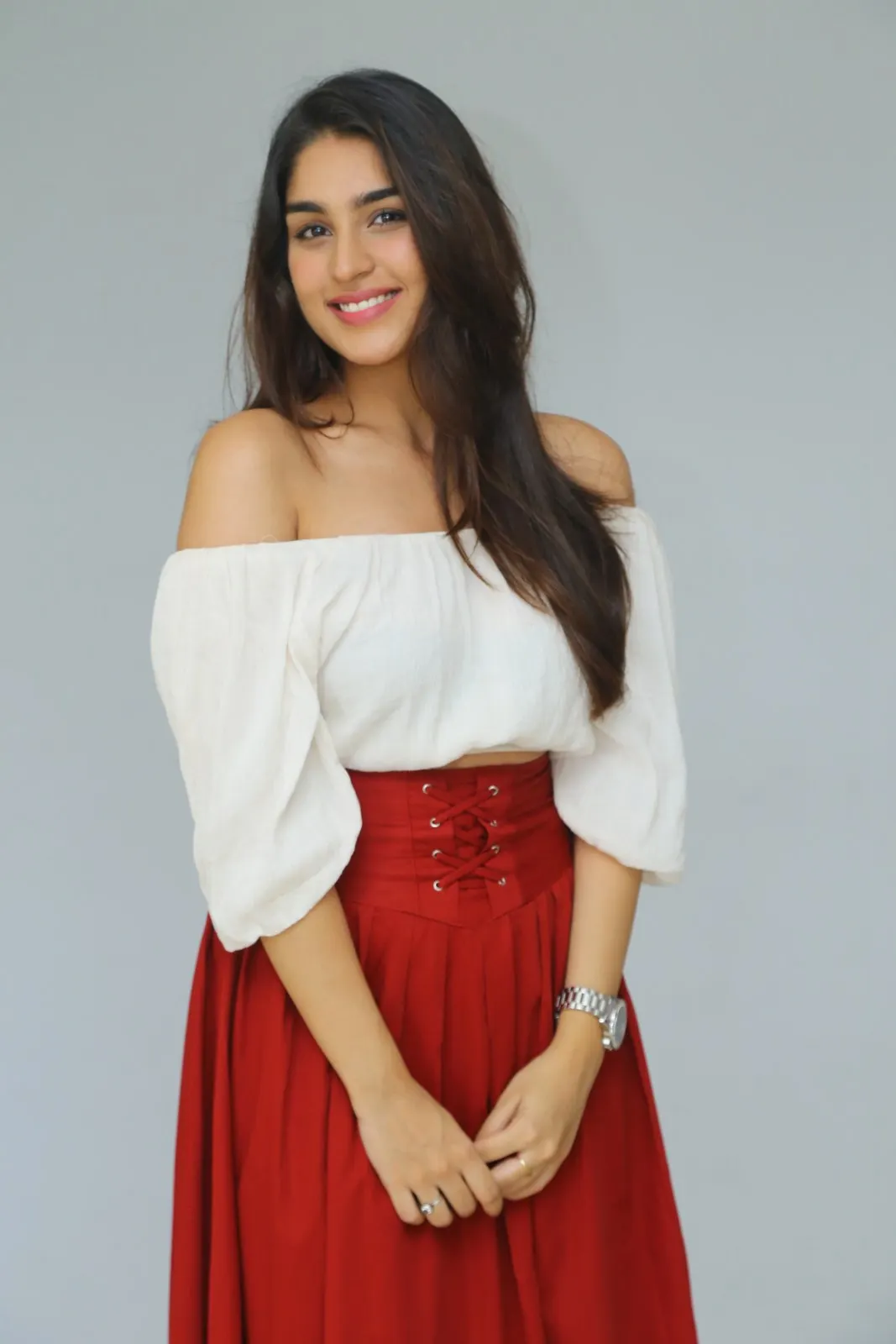 Yukti Thareja Cute looks in Rangabali Movie Success Press Meet