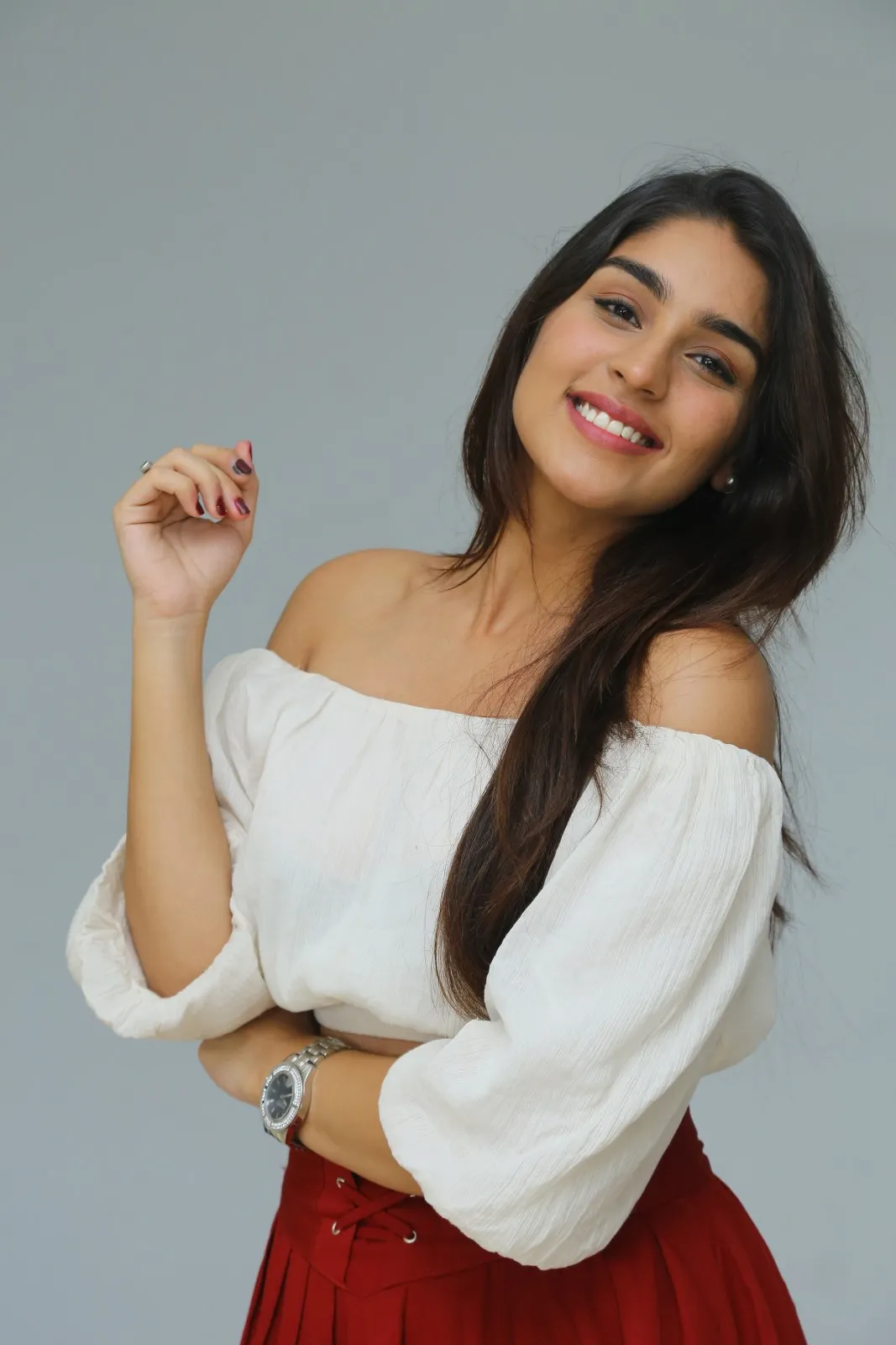 Yukti Thareja Cute looks in Rangabali Movie Success Press Meet