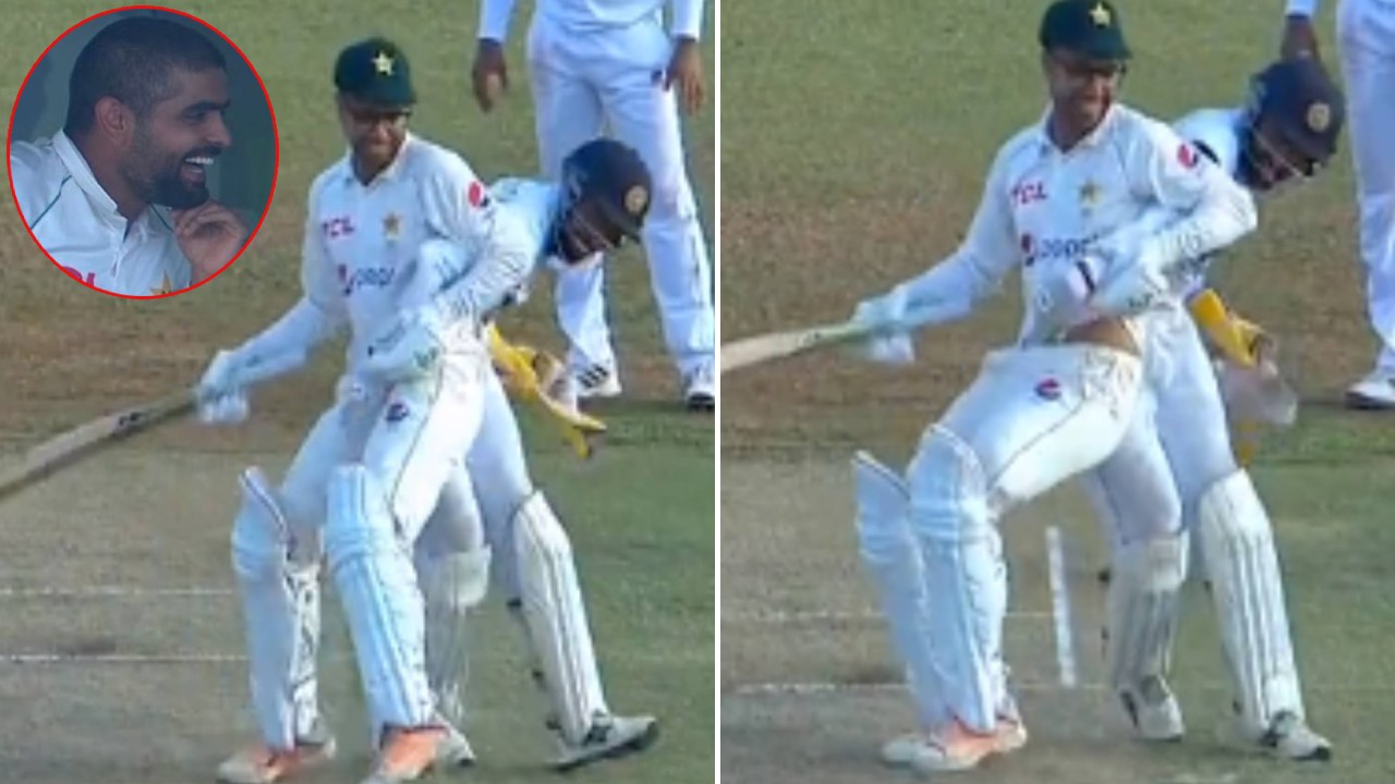 SL Vs PAK 1st Test : బంతితో బ్యాట‌ర్ ప‌రుగు.. ర‌నౌట్ చేసేందుకు వెంట‌ప‌డిన కీప‌ర్‌.. నవ్వులే న‌వ్వులు.. వీడియో