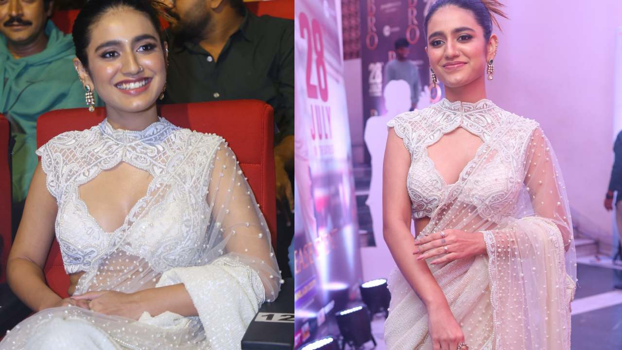 Priya Prakash Varrier : ‘బ్రో’ ప్రీ రిలీజ్ ఈవెంట్.. చీరలో అలరించిన ప్రియా వారియర్..