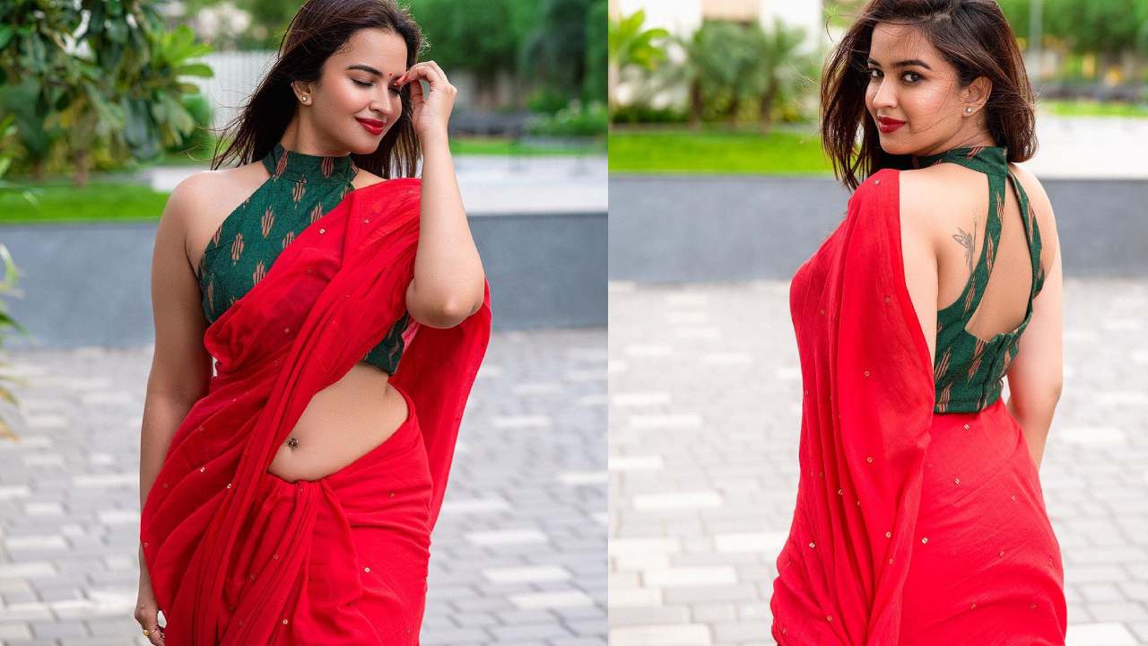 Pujita Ponnada : రెడ్ శారీలో ఘాటుగా పూజిత పొన్నాడ ఫోజులు..