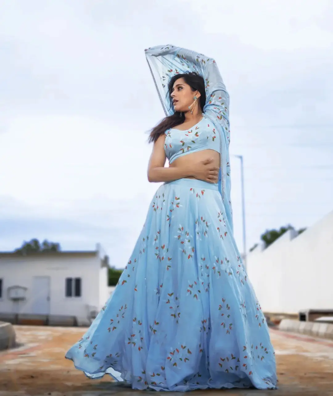 Anchor Rashmi Gautam Special Photo Shoot in Ghagra Choli Dress