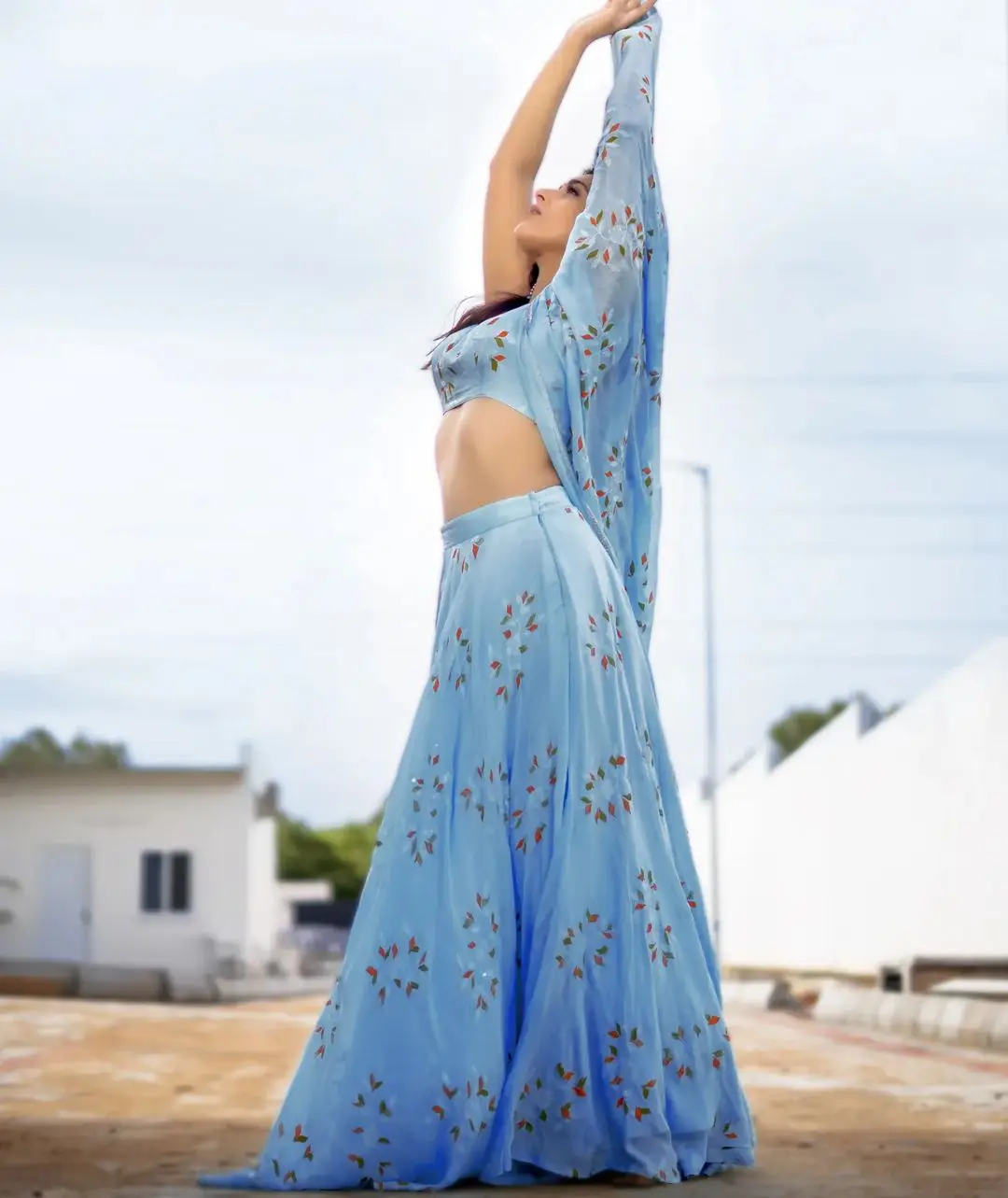 Anchor Rashmi Gautam Special Photo Shoot in Ghagra Choli Dress