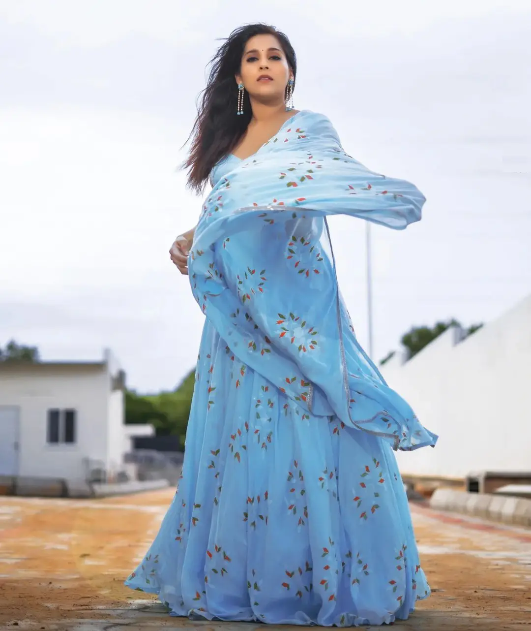 Anchor Rashmi Gautam Special Photo Shoot in Ghagra Choli Dress