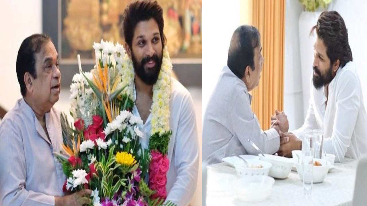 Allu Arjun : బ్ర‌హ్మానందం నివాసంలో బ‌న్నీ సంద‌డి.. పిక్స్ వైర‌ల్‌