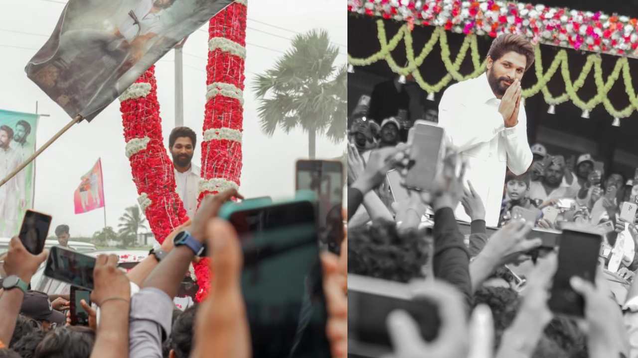 Allu Arjun : నల్గొండలో అల్లు అర్జున్ హంగామా.. అభిమానుల మధ్య ఐకాన్ స్టార్..