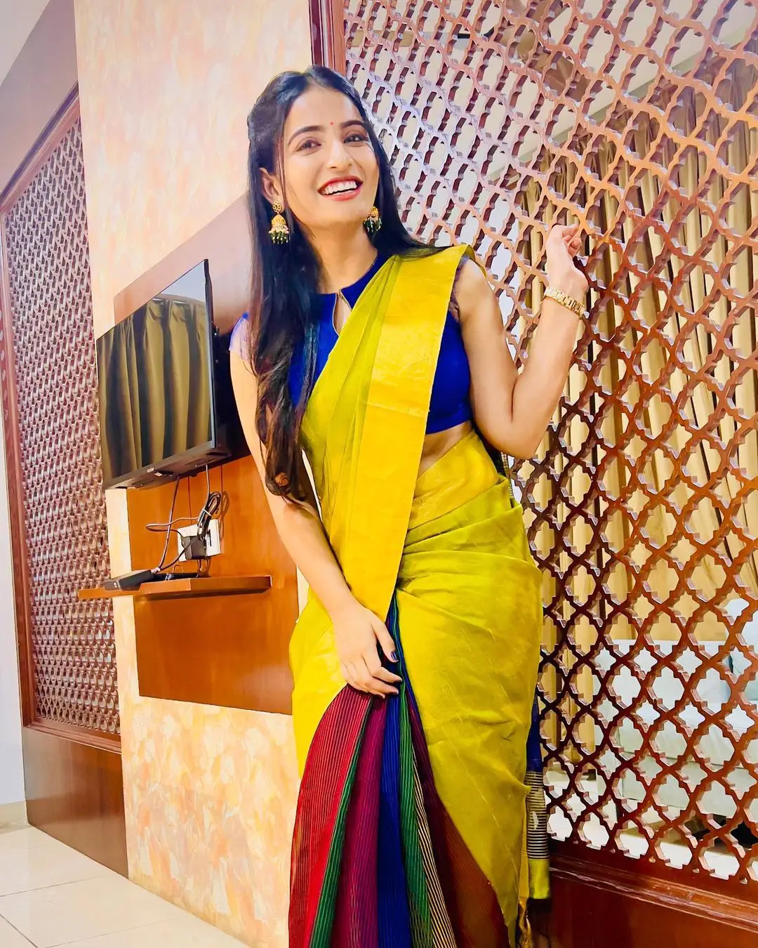 Ananya Nagalla shines in Saree with Cute Smile