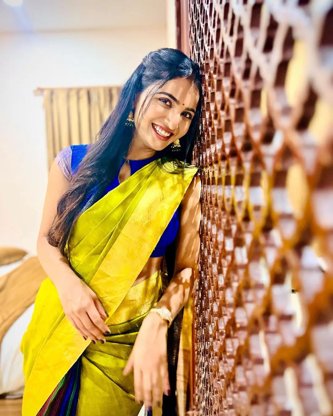 Ananya Nagalla shines in Saree with Cute Smile