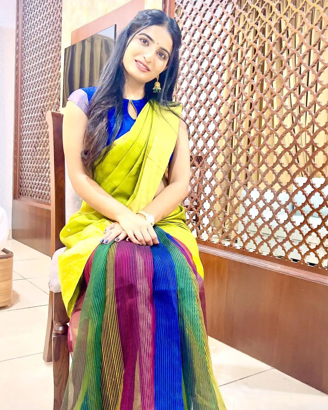 Ananya Nagalla shines in Saree with Cute Smile