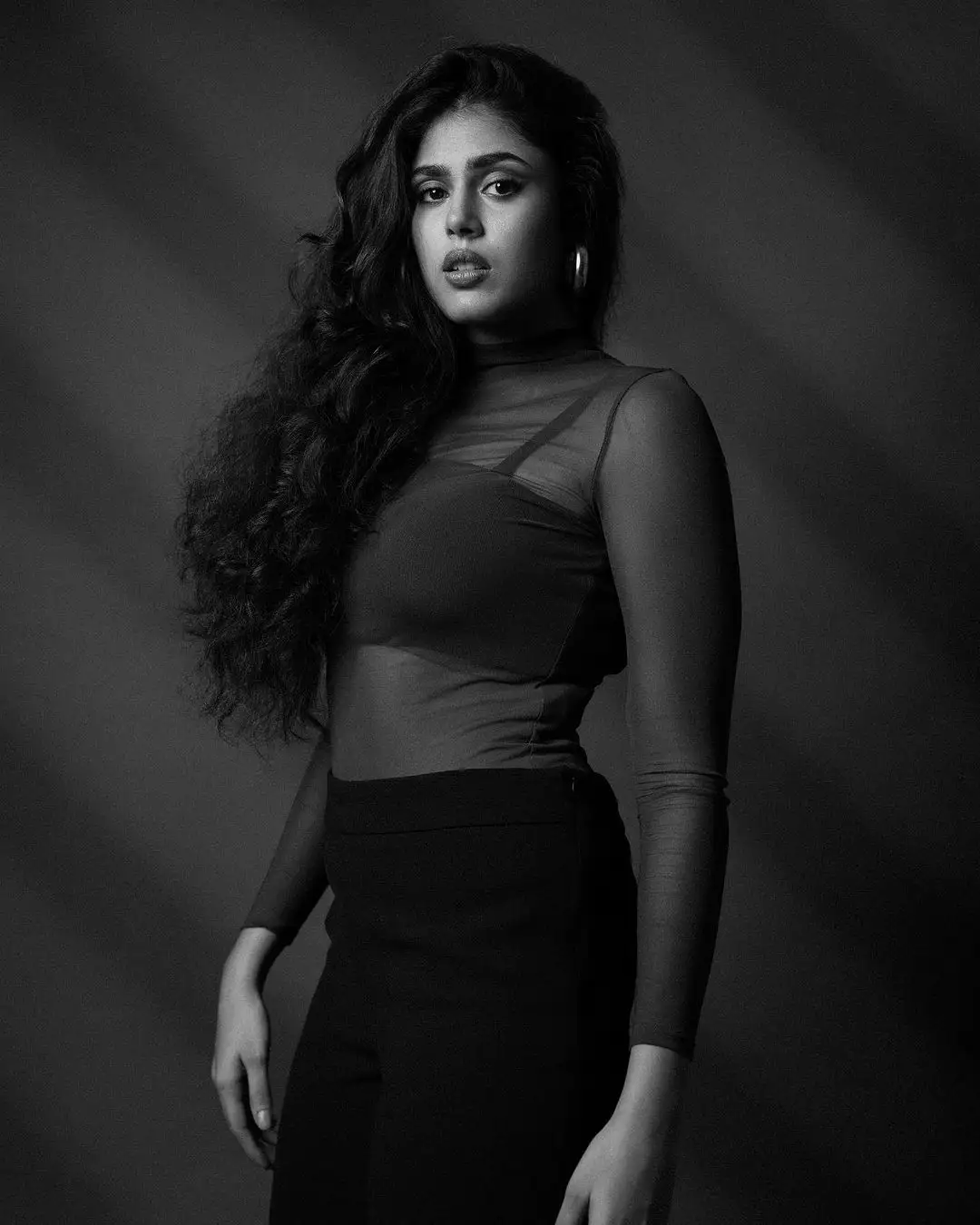 Faria Abdulla Crispy Looks in Blue Net Dress