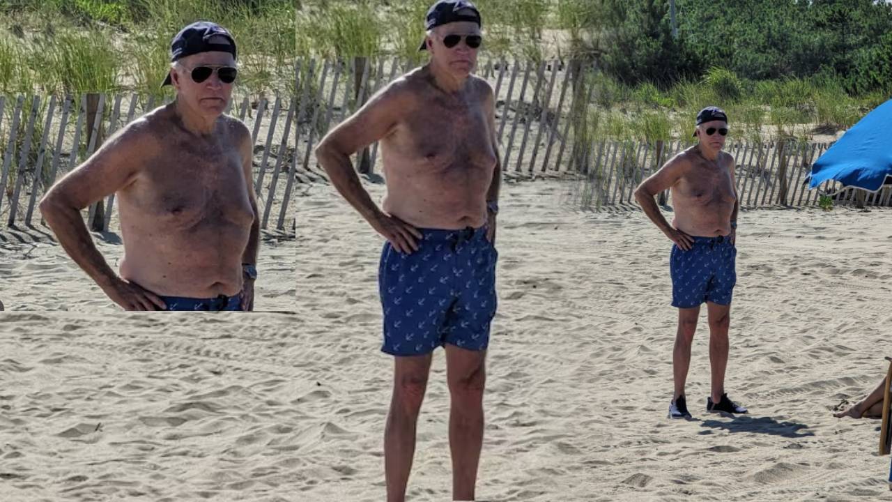 Joe Biden Viral Pic : షర్టు లేకుండా జో బైడెన్ .. హాలీవుడ్ యాక్షన్ హీరోలా పోజులు
