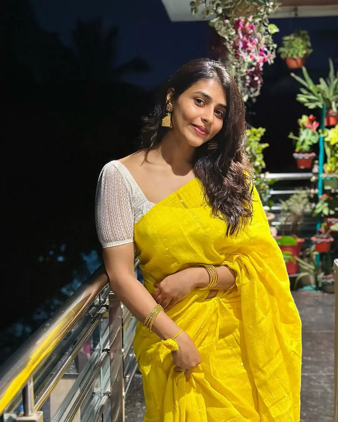 Kannada Actress Sapthami Gowda Photos in Yellow Saree gone viral
