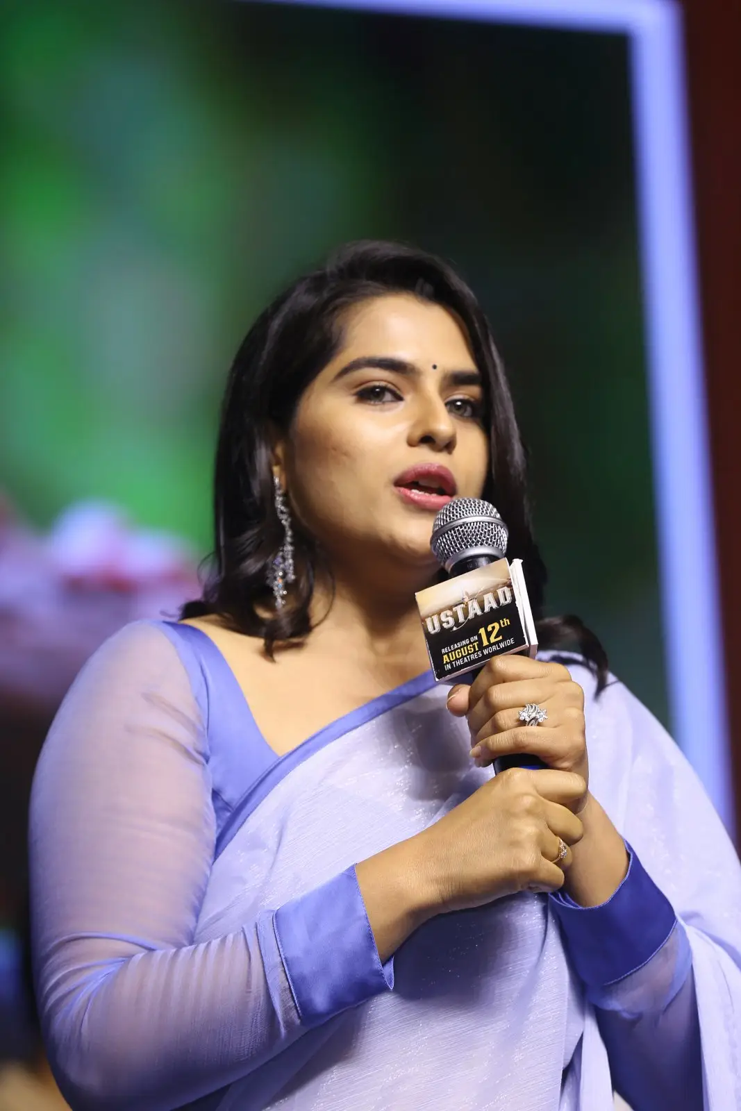 Kavya Kalyanram Gorgeous looks in Saree at Ustaad Pre Release Event