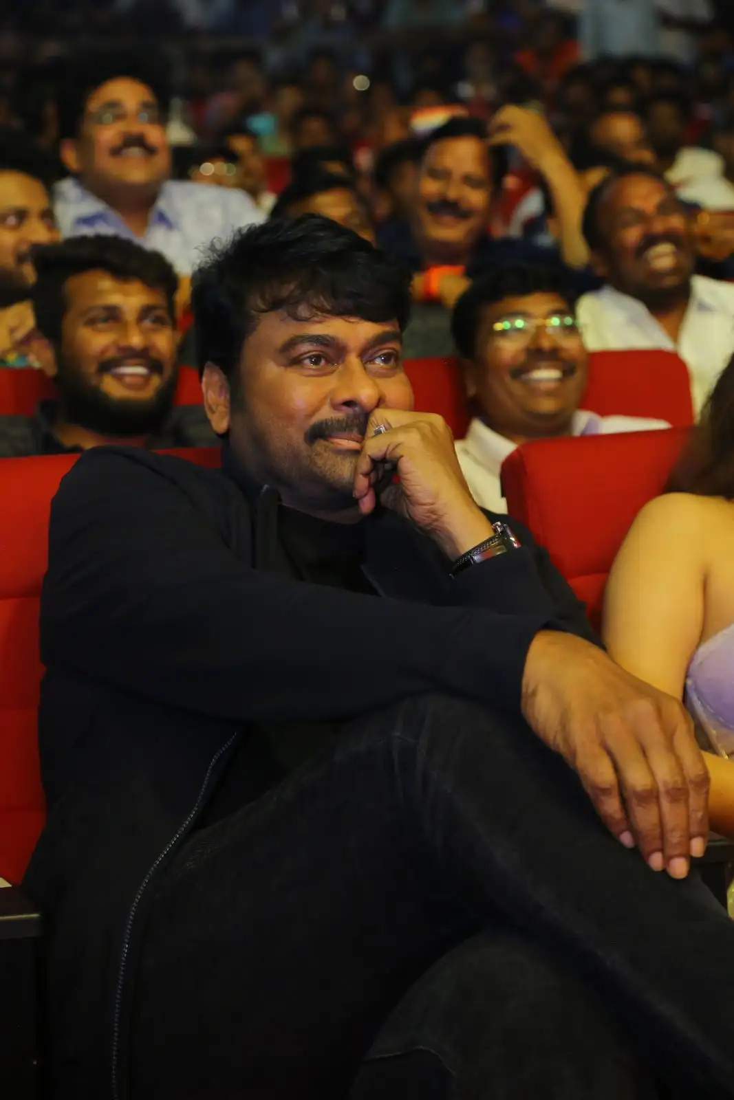 Megastar Chiranjeevi Mega Looks in Bholaa Shankar Pre Release Event