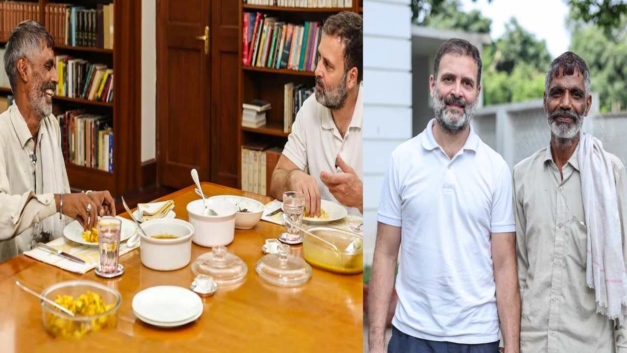 Rahul Gandhi : కూరగాయల వ్యాపారి రామేశ్వర్‌తో లంచ్ చేసిన రాహుల్ గాంధీ వీడియో వైరల్