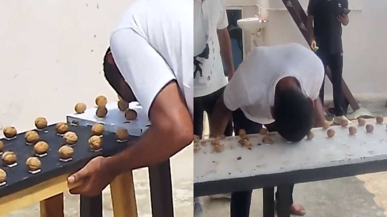 Guinness World Record : తలతో 273 వాల్నట్‌లు పగలగొట్టి ప్రపంచ రికార్డు బద్దలు కొట్టిన నెల్లూరు వాసి