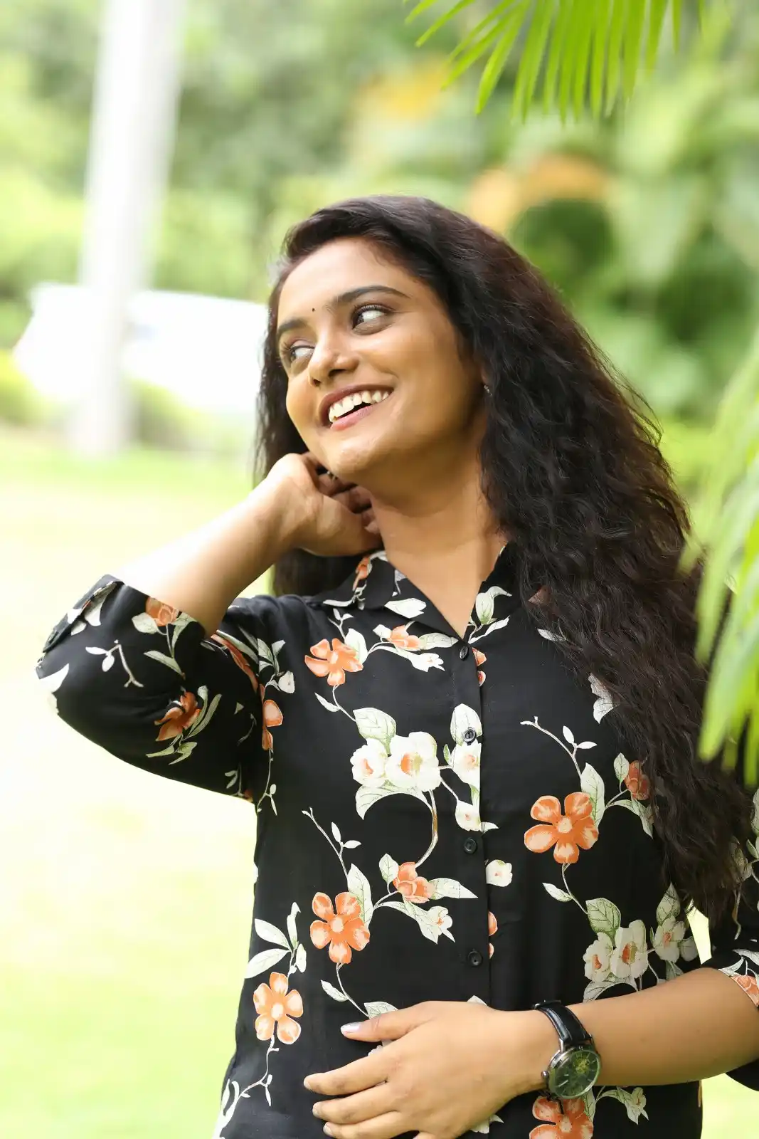 Roopa Koduvayur Cute Smiley Looks in Mr pregnant Movie Promotions