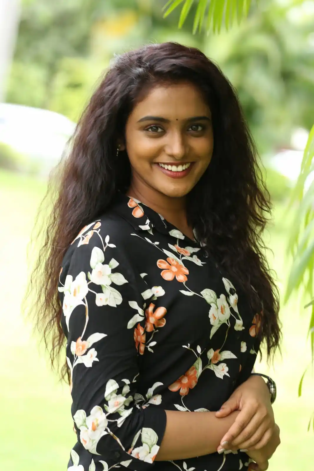 Roopa Koduvayur Cute Smiley Looks in Mr pregnant Movie Promotions