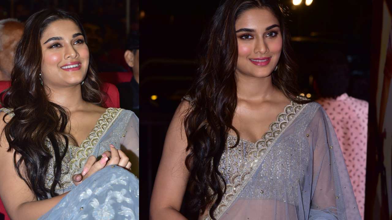 Saiee Manjrekar : స్కంద ప్రీ రిలీజ్ ఈవెంట్లో మెరిసిపోతున్న సయీ మంజ్రేకర్..