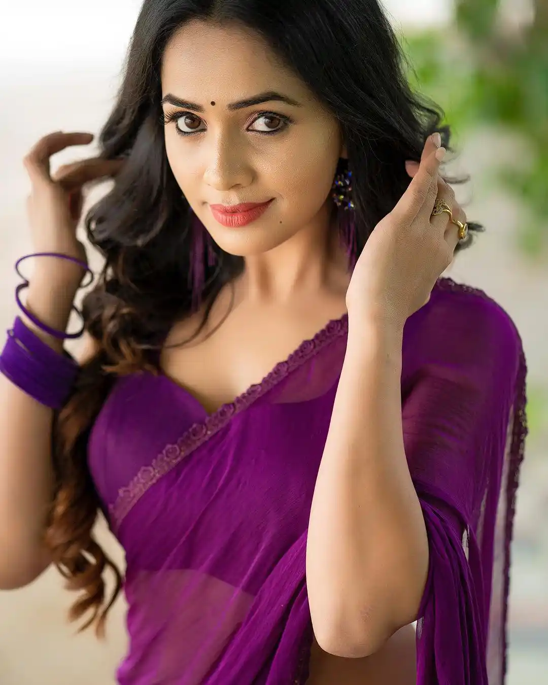 Shobha Shetty Sizzling Looks in Transparent Saree