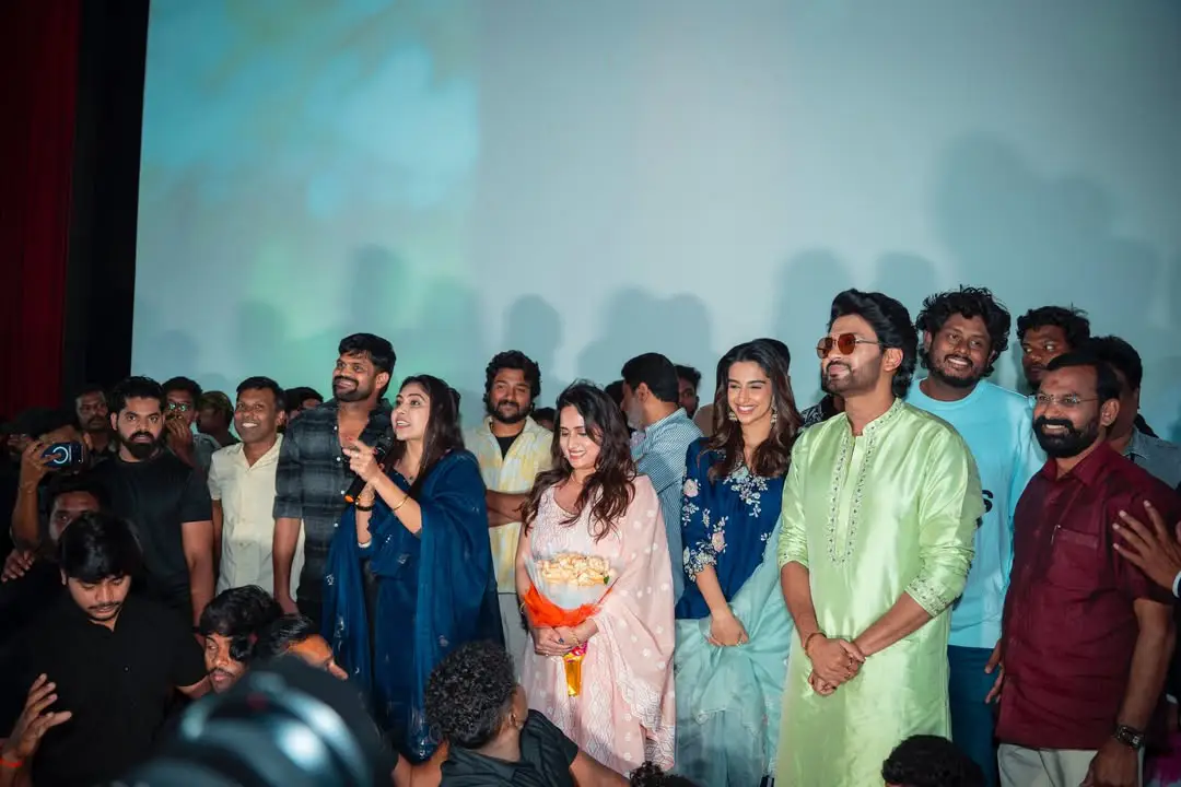Actress satya sri shared Anaganaga oka raju movie success tour photos. (1)