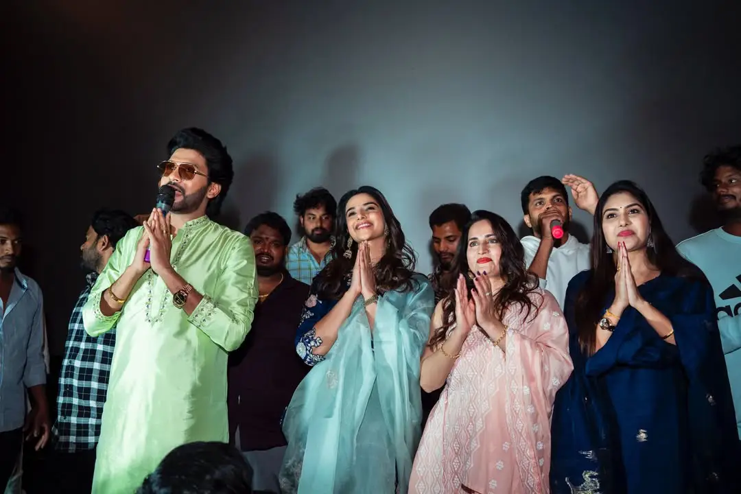 Actress satya sri shared Anaganaga oka raju movie success tour photos. (1)