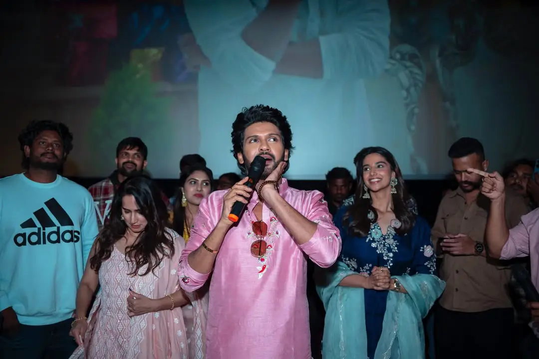 Actress satya sri shared Anaganaga oka raju movie success tour photos. (1)