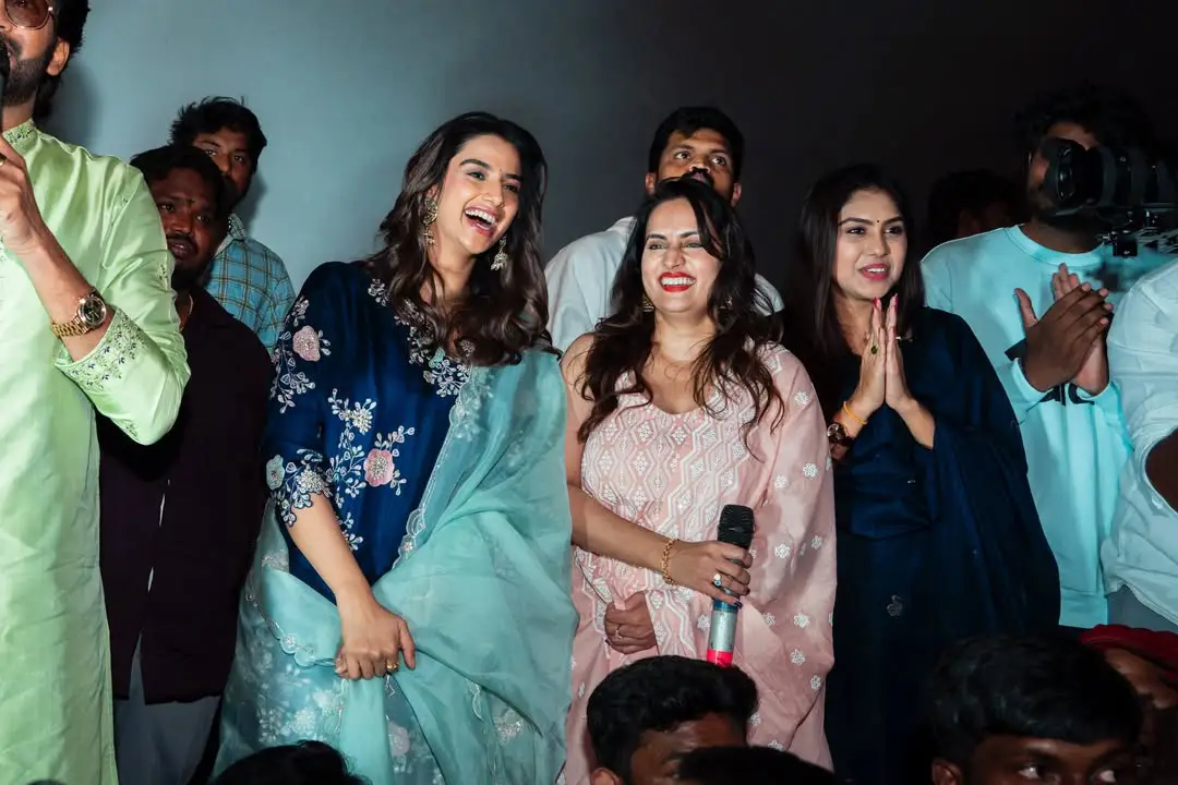 Actress satya sri shared Anaganaga oka raju movie success tour photos. (1)