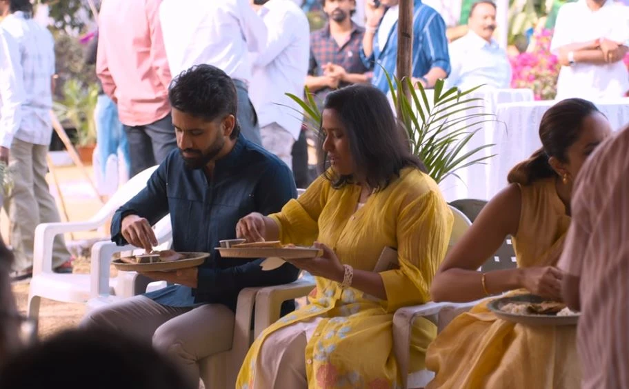 Naga Chaitanya Sobhita Dhulipala Sankranthi Celebrations with Annapurna Studio Employees