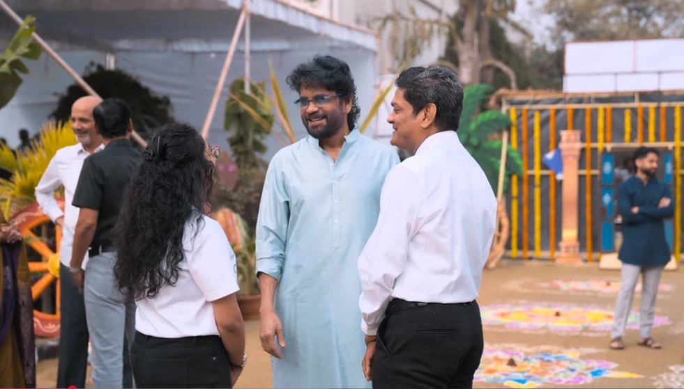 Naga Chaitanya Sobhita Dhulipala Sankranthi Celebrations with Annapurna Studio Employees