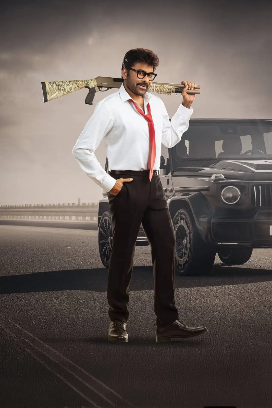 Chiranjeevi stylish looks from mana shankara varaprasad garu movie (1)