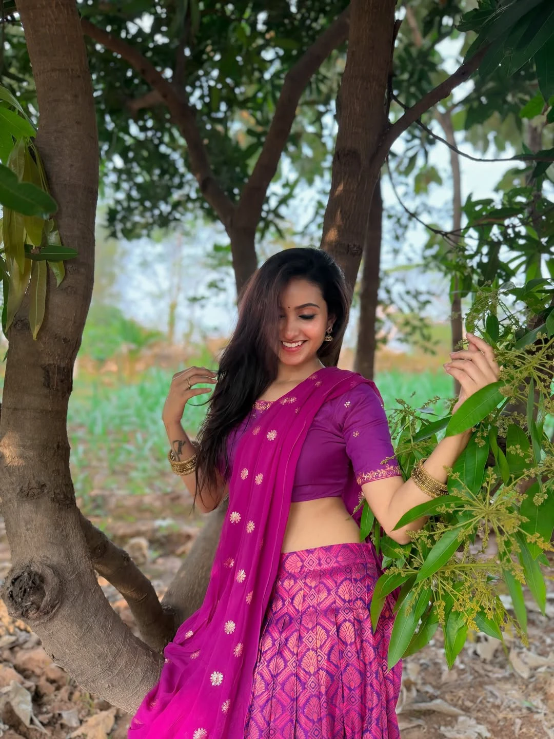 Deepika Pilli Stunning Looks in Half Saree on Sankranthi Festival