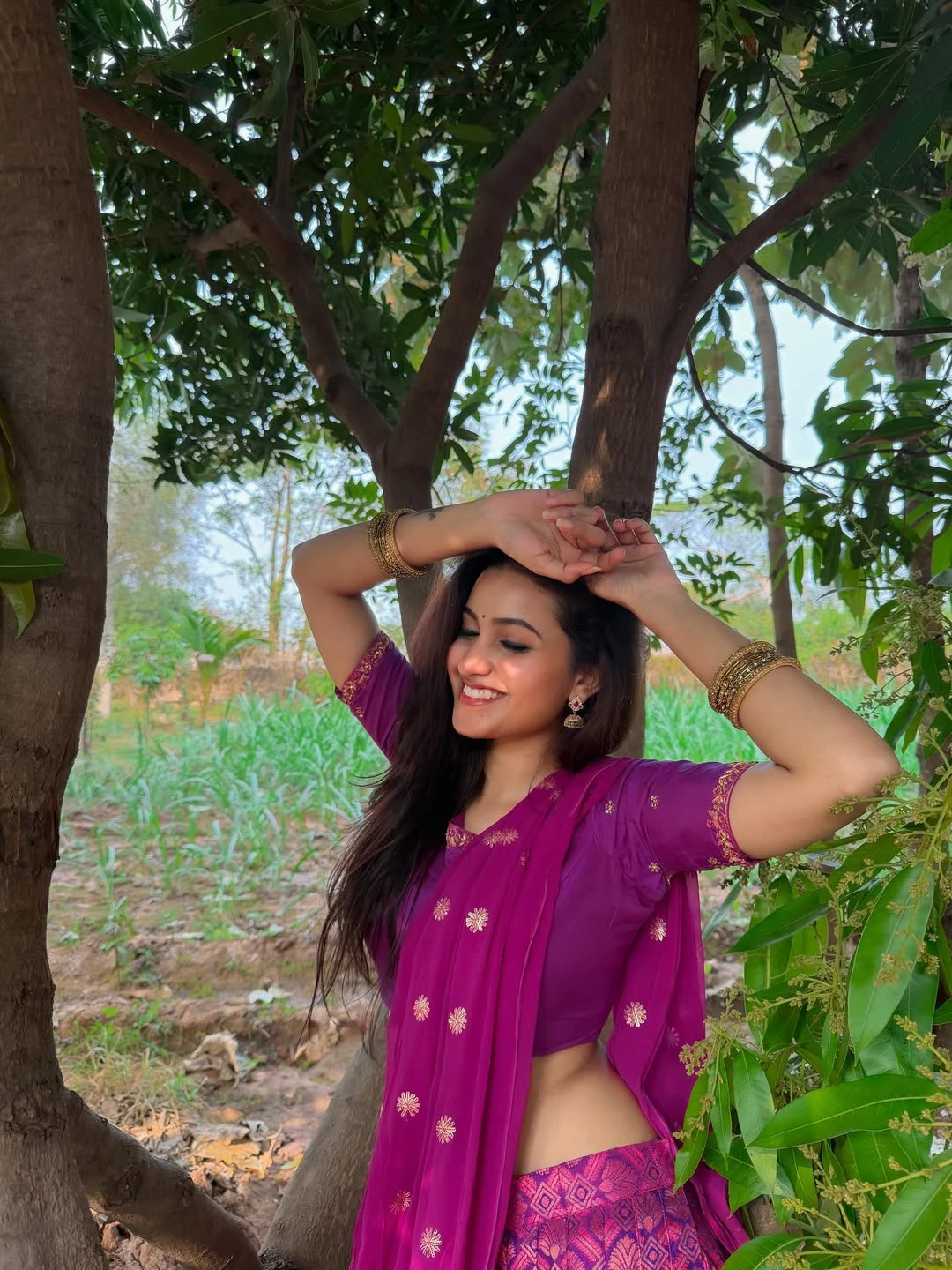 Deepika Pilli Stunning Looks in Half Saree on Sankranthi Festival