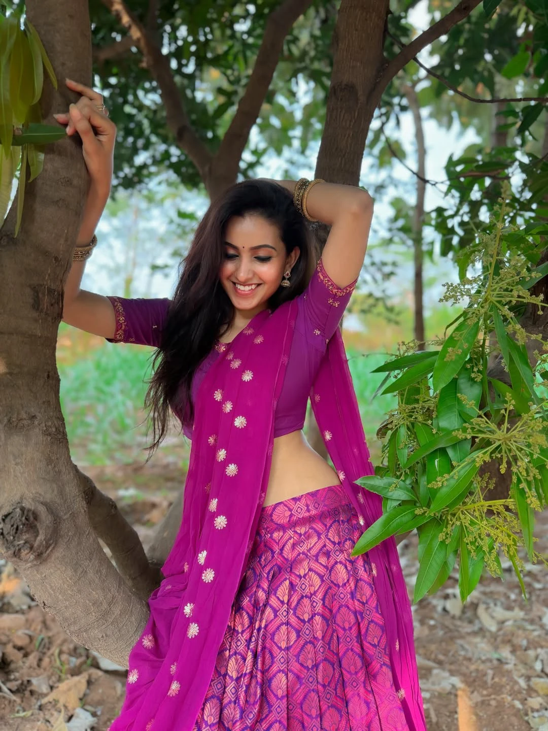 Deepika Pilli Stunning Looks in Half Saree on Sankranthi Festival