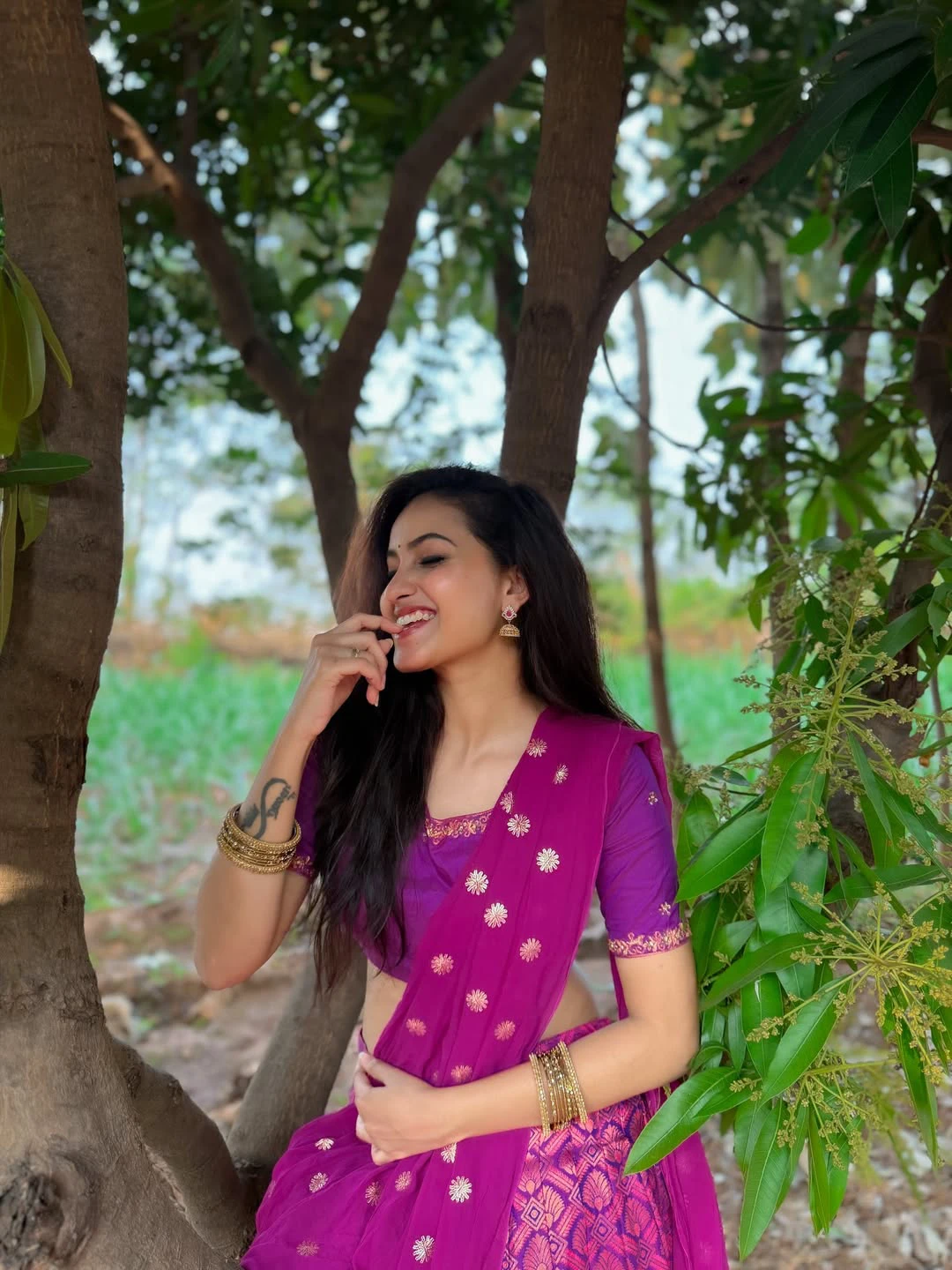 Deepika Pilli Stunning Looks in Half Saree on Sankranthi Festival