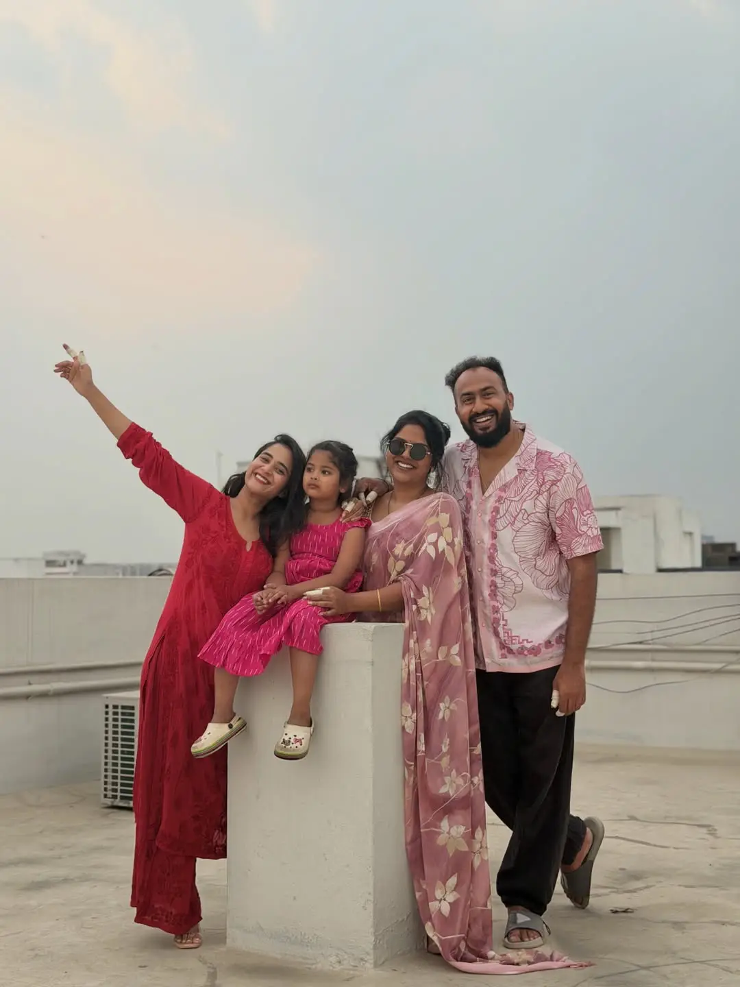 Deepthi Sunaina flying kite on the occasion of Sankranthi festival. (1)