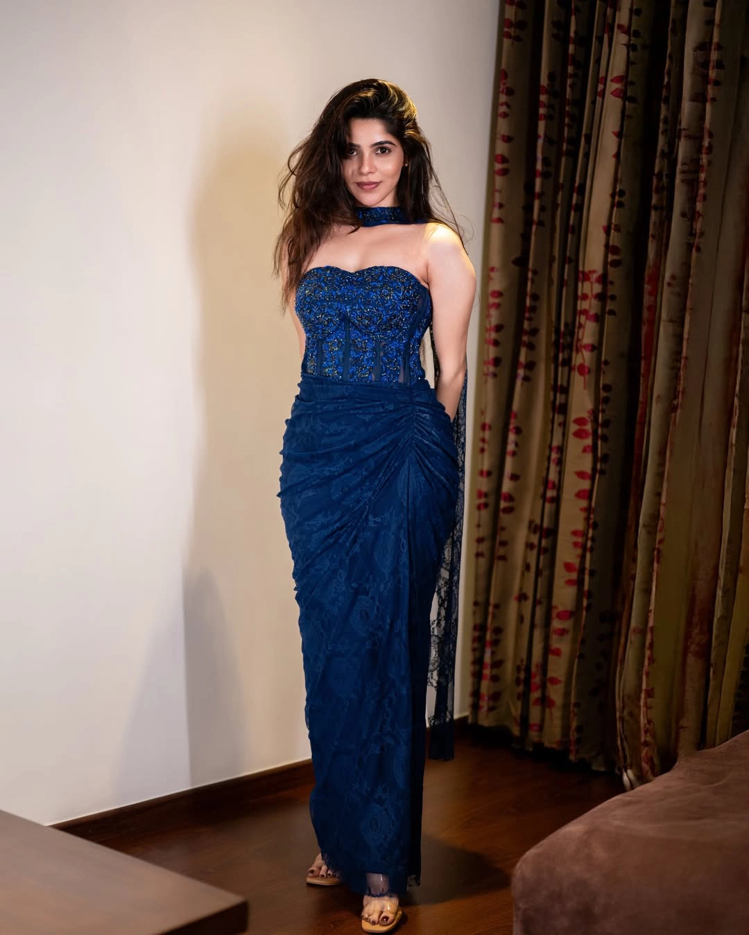 Divyabharathi Sizzling Poses in Blue Dress