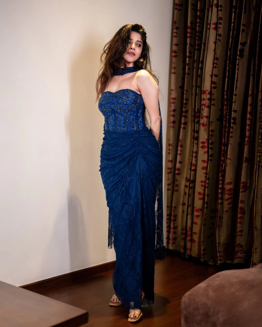 Divyabharathi Sizzling Poses in Blue Dress