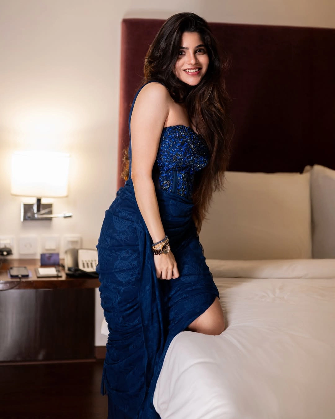 Divyabharathi Sizzling Poses in Blue Dress