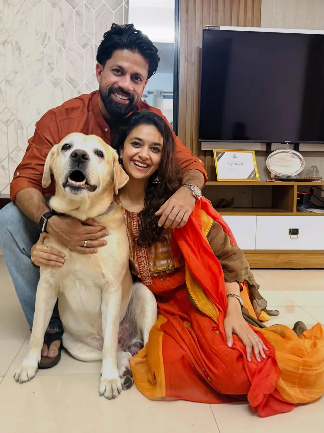 Keerthy Suresh and Antony Sankranthi festival celebrations (1)