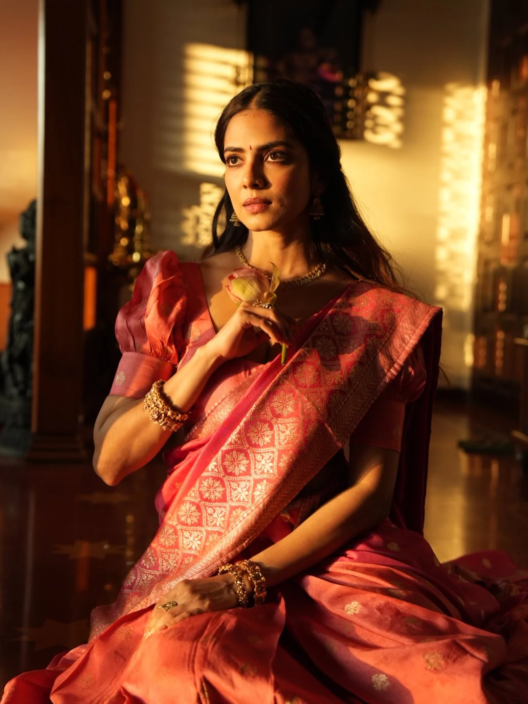 Malavika Mohanan Stunning Looks in Saree