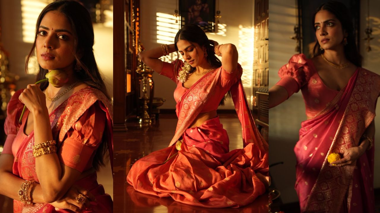 Malavika Mohanan : పండక్కి చీరకట్టులో రాజాసాబ్ భామ.. మాళవిక మెరుపులు..