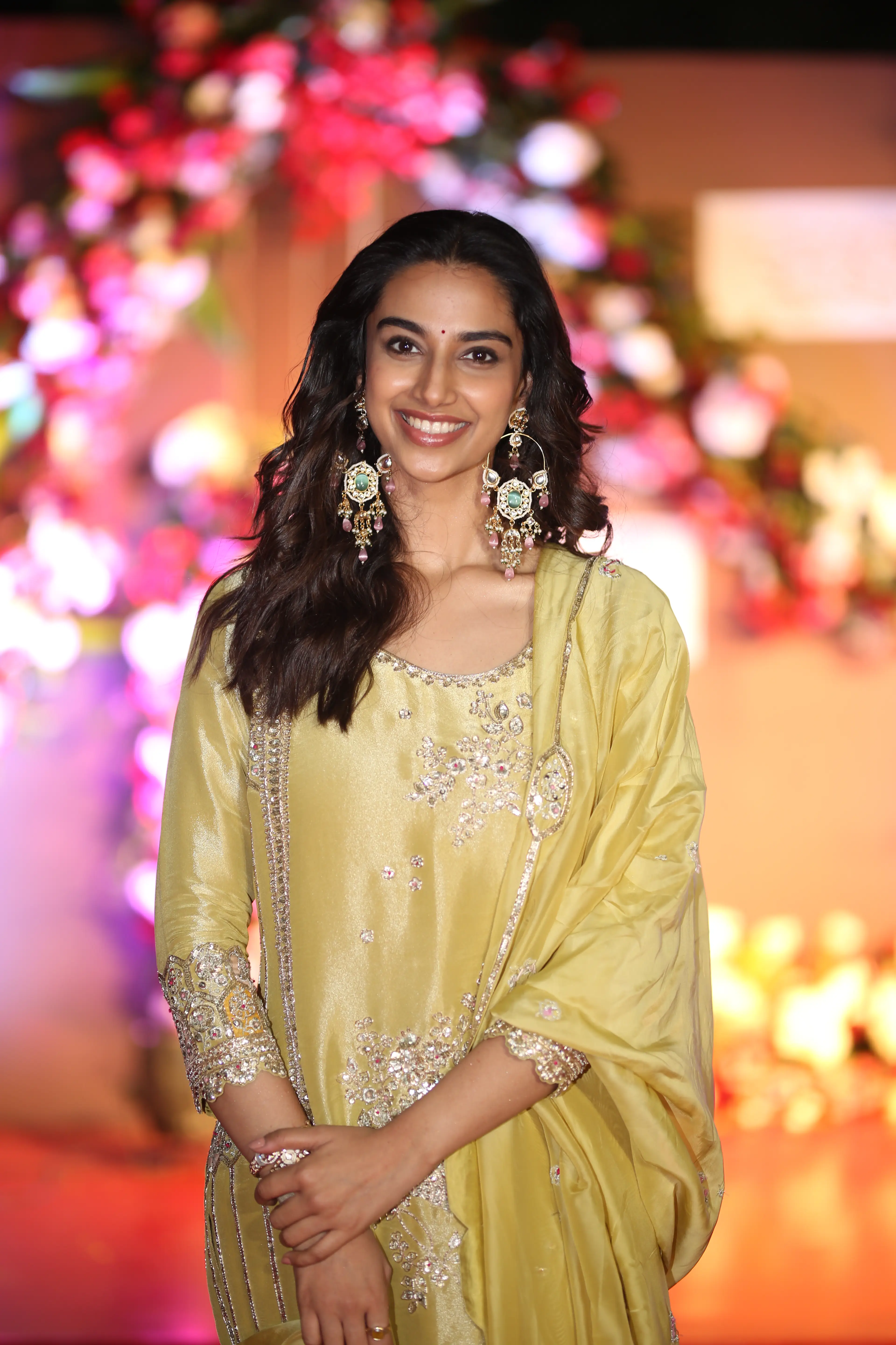 Meenakshi Chaudhary in Anaganaga Oka Raju success event. (1)