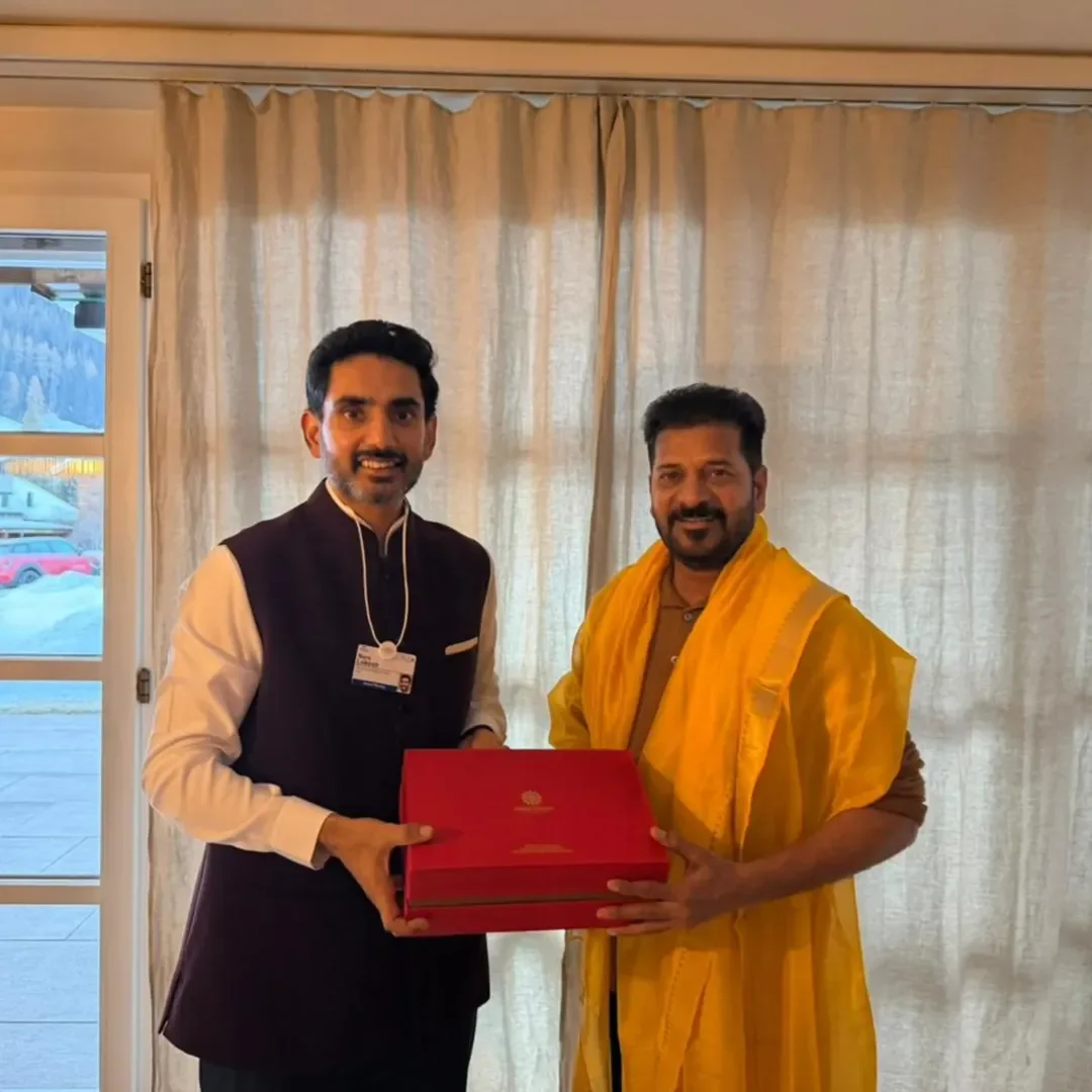 Nara Lokesh Revanth Reddy Meetup in Davos