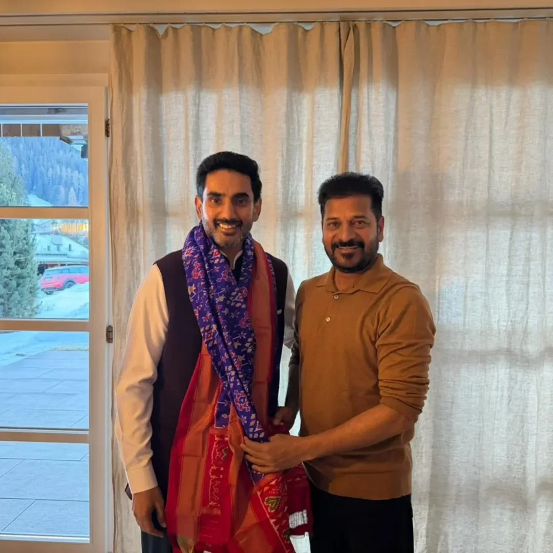 Nara Lokesh Revanth Reddy Meetup in Davos